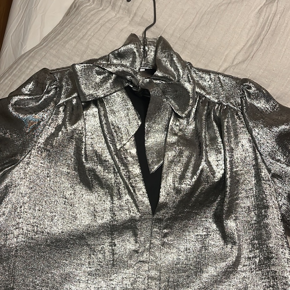Metallic Silver Blouse - Picture 4 of 4